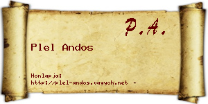 Plel Andos névjegykártya